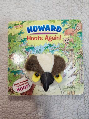 Tormont Howard Hoots Again Board Book Plush Owl Sound Push Beak Interactive Kids